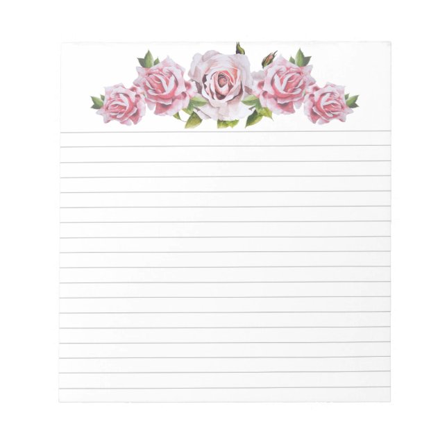 Sculptural Roses on a Medium Sized Notepad (Front)