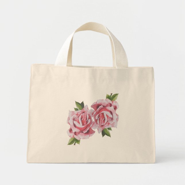 Sculptural Roses on a Tiny Tote  (Front)