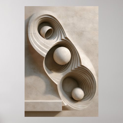 Sculptural Symmetry Modern Contours Poster