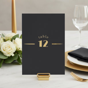 Sculptural Waves Table No. Matte Black Gold ID1312 Invitation