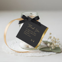Sculptural Waves Thank You Gold Matte Black ID1312