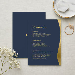 Sculptural Waves Wedding Details ID1312 Enclosure Card