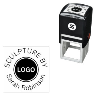Sculpture by with Artist Name and Custom Logo  Self-inking Stamp