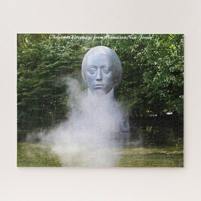 Sculpture Hamilton  New Jersey Christmas Greetings Jigsaw Puzzle (Horizontal)