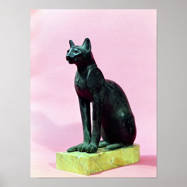 Sculpture of a cat, Late Period Poster (Front)