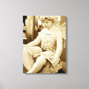 Sculpture of a Fairy Reading a Book Canvas Print