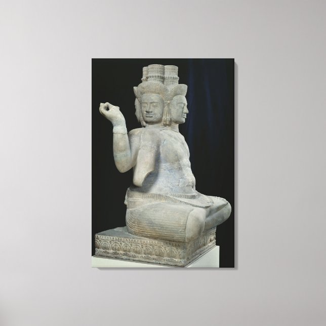 Sculpture of Brahma with four faces Canvas Print (Front)