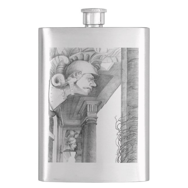 Sculpture of Burgscheidungen castle  Pencil Art Flask (Front)