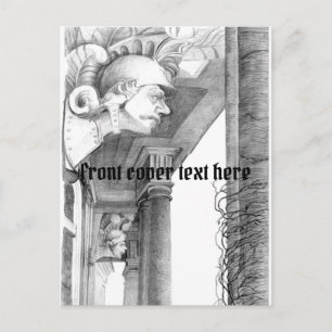 Sculpture of Burgscheidungen castle  Pencil Art Holiday Postcard