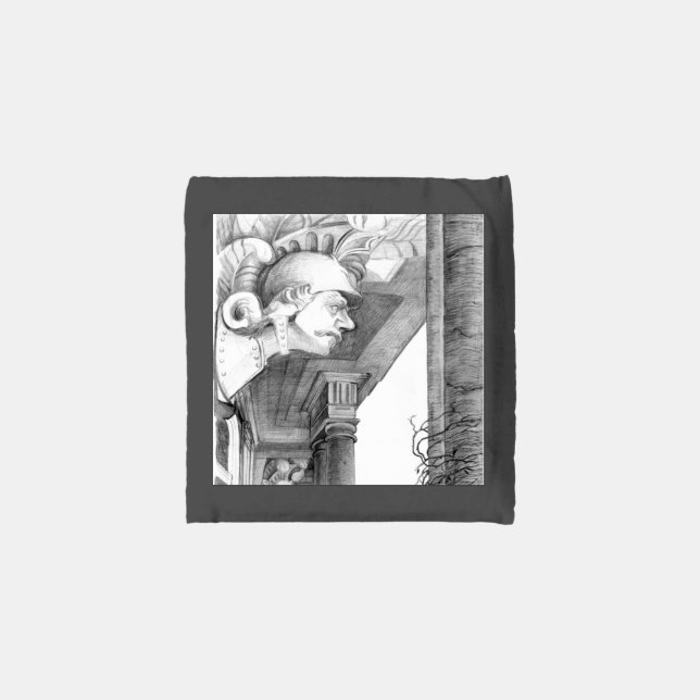 Sculpture of Burgscheidungen castle  Pencil Art Reusable Bag (Pouch - Back)