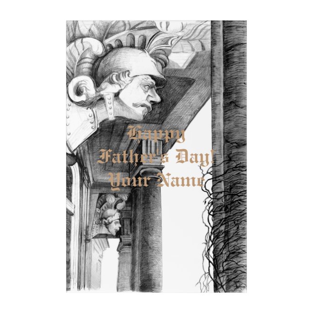 Sculpture of castle Pencil Art  Acrylic Print (Front)