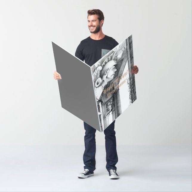 Sculpture of castle Pencil Art  Card (In Situ)