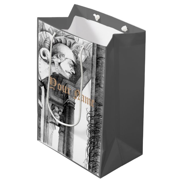 Sculpture of castle Pencil Art  Medium Gift Bag (Front Angled)