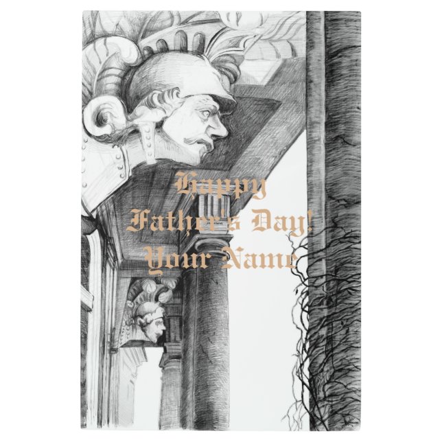 Sculpture of castle Pencil Art  Metal Print (Front)