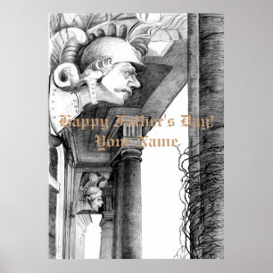 Sculpture of castle Pencil Art Poster