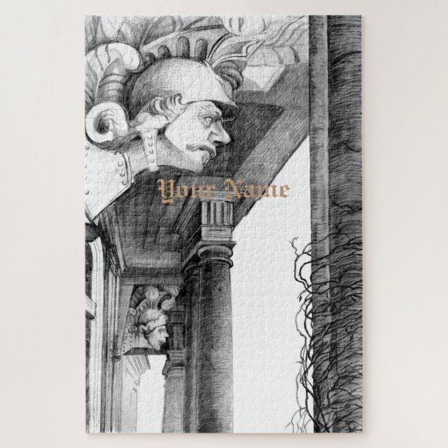 Sculpture of castle Pencil Art Puzzle Jigsaw Puzzle (Vertical)