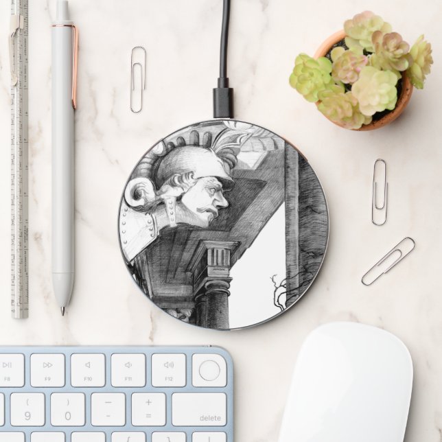 Sculpture of castle  Pencil Art Wireless Charger (Desk)