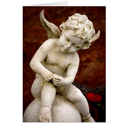 Sculpture of Cupid Angel Memorial Condolence
