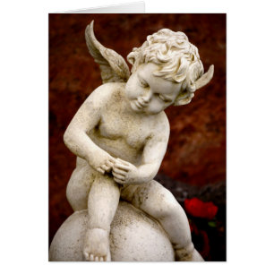 Sculpture of Cupid Angel, Memorial, Condolence Cards