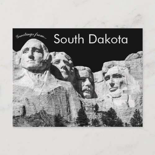 Sculpture on Mount Rushmore South Dakota USA Postcard