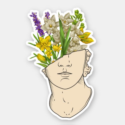 Sculpture Vase Flowers Design Aesthetic Plants Sticker