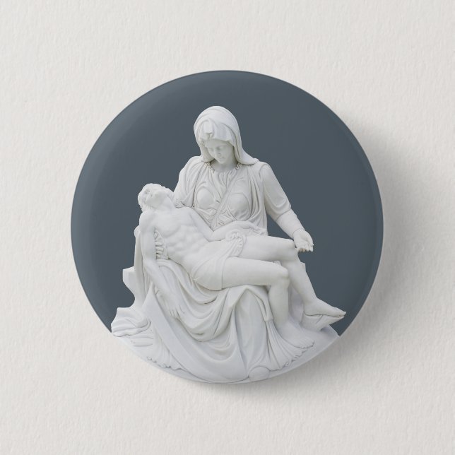 Sculptured Pieta Pinback Button (Front)
