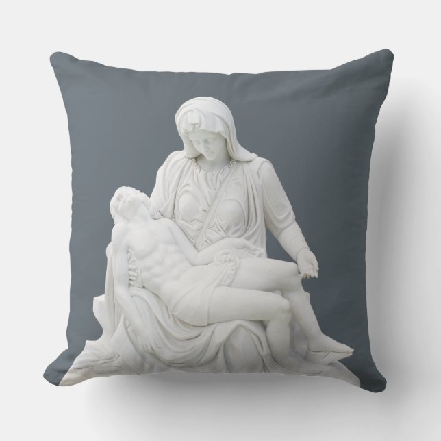 Sculptured Pieta Throw Pillow (Front)