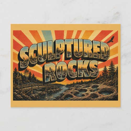 Sculptured Rocks New Hampshire Gorge Pools Forest Postcard