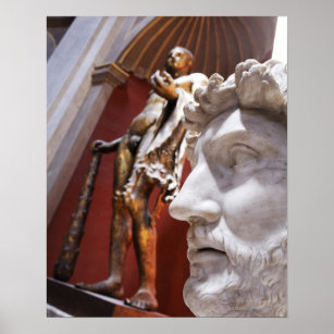 Sculptures inside Vatican Museum, Vatican City, Poster