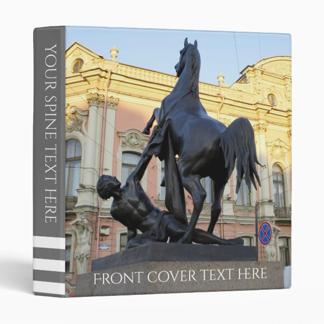 Sculptures the Anichkov bridge in St. Petersburg 3 Ring Binder (Front/Spine)