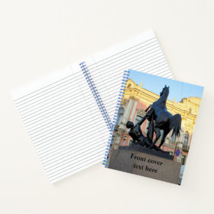 Sculptures the Anichkov bridge in St. Petersburg Notebook