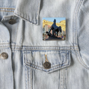 Sculptures  the Anichkov bridge in St. Petersburg Pinback Button