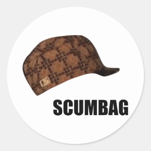 Scumbag Steve Hat Meme Classic Round Sticker