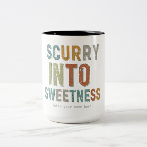 Scurry into Sweetness in a playful multicolored  Two_Tone Coffee Mug