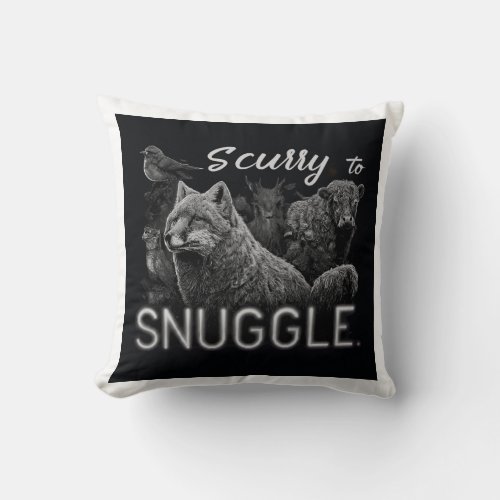 Scurry to Snuggle T_Shirt Throw Pillow