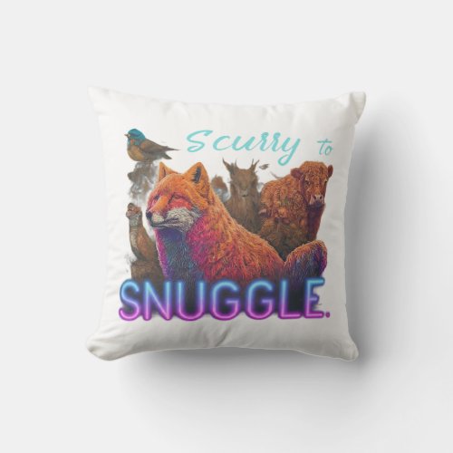 Scurry to snuggle throw pillow