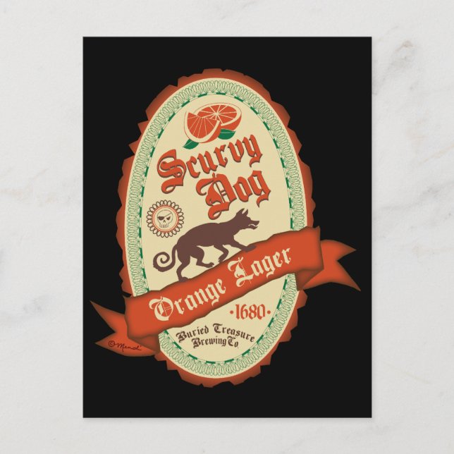 Scurvy Dog Orange Lager Postcard (Front)