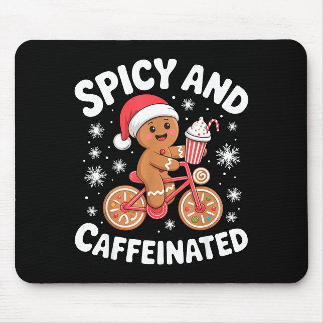 Scy And Caffeinated Gingerbread Funny Coffee Chris Mouse Pad (Front)