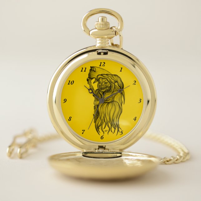 Scythe man - The Death , Grim reaper Pocket Watch (Inside)
