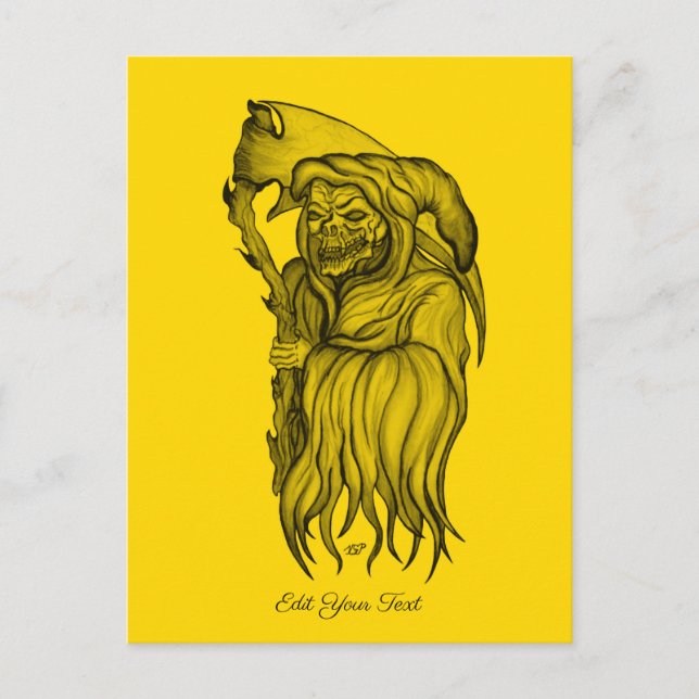 Scythe man - The Death , Grim reaper Postcard (Front)