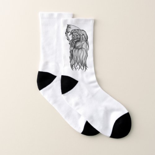 Scythe man _ The Death  Grim reaper Socks