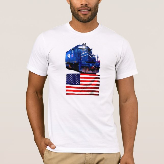 SD-40 Matching U.S. Flag T-Shirt (Front)