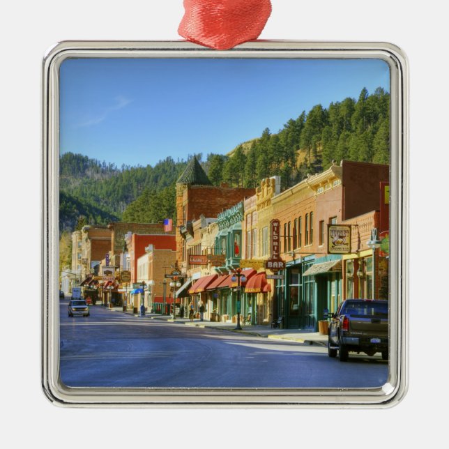 SD, Deadwood, Historic Gold Mining town Metal Ornament (Front)