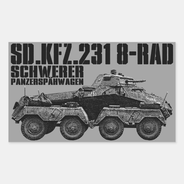 Sd.Kfz. 231 (8-Rad) Rectangular Sticker (Front)