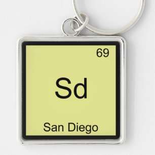 Sd - San Diego Funny Element Chemistry Symbol Tee Keychain