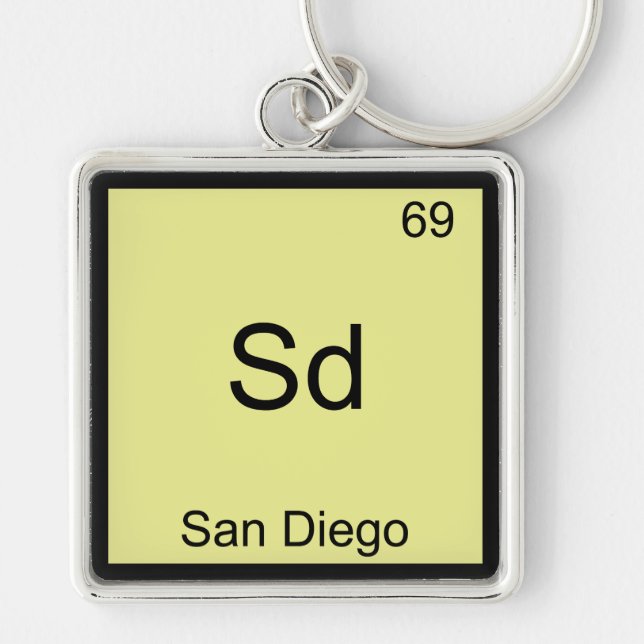 Sd - San Diego Funny Element Chemistry Symbol Tee Keychain (Front)