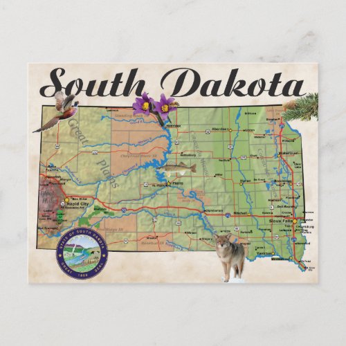 SD state map Postcard