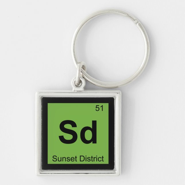 Sd - Sunset District San Francisco Chemistry Keychain (Front)