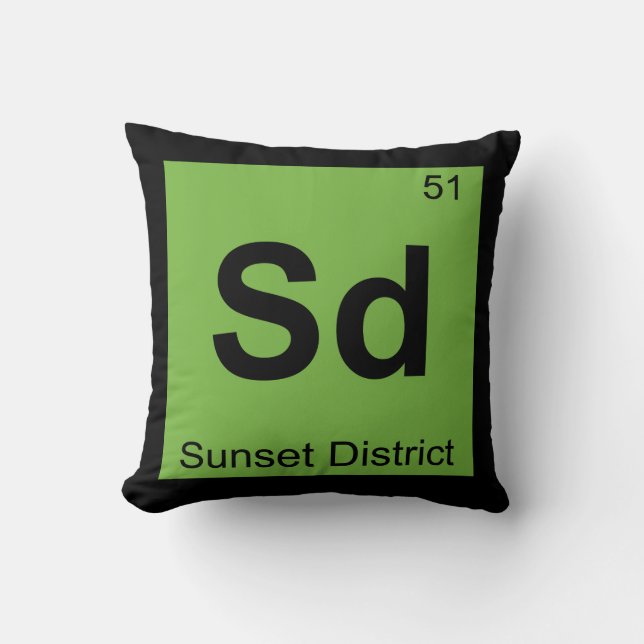 Sd - Sunset District San Francisco Chemistry Throw Pillow (Front)