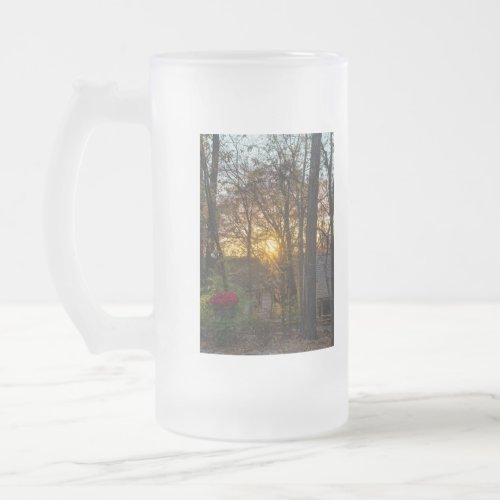Sdc Woods Sunset Frosted Glass Beer Mug